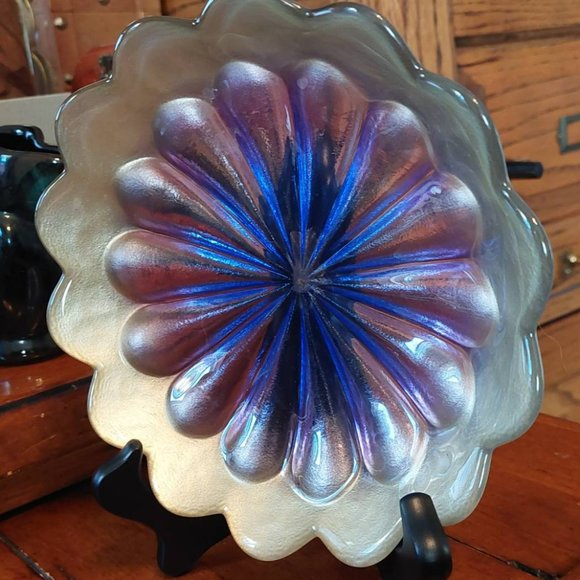 Vintage Walther Glas Artglass Purple and Gold Plate - Picture 8 of 11